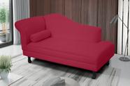 Recamier divã larissa liso 185cm lado esquerdo suede vermelho