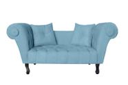 Recamier Divã Namoradeira Dubai Belo Tok -suede Azul Turquesa