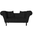Recamier Divã Namoradeira Dubai Capitonê Suede Preto - DS Estofados Recamier Divã Namoradeira Dubai Capitonê Suede Preto - DS Estofados