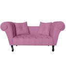 Recamier Divã Namoradeira Dubai Capitonê Suede Rosa - DS Estofados Recamier Divã Namoradeira Dubai Capitonê Suede Rosa - DS Estofados