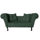 Recamier Divã Namoradeira Dubai Capitonê Suede Verde - DS Estofados Recamier Divã Namoradeira Dubai Capitonê Suede Verde - DS Estofados