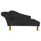 Recamier Divã Para Sala Cecilia Pés Retro Castanho 1.60cm Corano Preto - INCASA DECOR