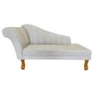 Recamier Divã Para Sala Cecilia Pés Retro Castanho 1.60cm Suede Marfim - INCASA DECOR