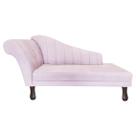 Recamier Divã Para Sala Cecilia Pés Retro Tabaco 1.60cm Corano Rosa Bebe - INCASA DECOR