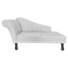 Recamier Divã Para Sala Cecilia Pés Retro Tabaco 1.60cm Suede Branco - INCASA DECOR
