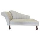 Recamier Divã Para Sala Cecilia Pés Retro Tabaco 1.60cm Suede Marfim - INCASA DECOR