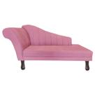 Recamier Divã Para Sala Cecilia Pés Retro Tabaco 1.60cm Suede Rosa Barbie - INCASA DECOR