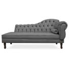 Recamier Divã Sofá 140 cm Lado Esquerdo Suede Cinza