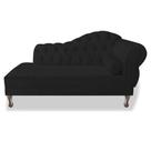 Recamier Divã Sofá 143 cm Lado Esquerdo Suede Preto Recamier Divã Sofá 143 cm Lado Esquerdo Suede Preto
