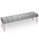 Recamier Estofada Casal King Size Luxo Veludo Cinza