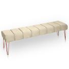 Recamier Estofada Casal Queen Luxo Veludo Bege