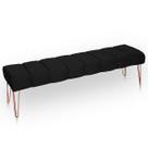 Recamier Estofada Casal Queen Luxo Veludo Preto