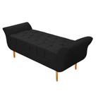 Recamier Estofado Ari 140 cm Casal Suede Preto - Amarena Móveis