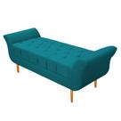 Recamier Estofado Ari 160 cm Queen Size Suede Azul Turquesa - Amarena Móveis
