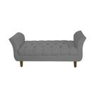 Recamier Estofado Para Hall de Entrada 100 cm Grécia Suede Cinza - INCASA DECOR