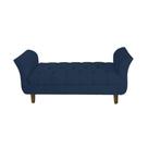 Recamier Estofado Para Hall de Entrada 90 cm Grécia Suede Azul Marinho - INCASA DECOR