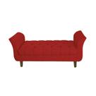 Recamier Estofado Para Hall de Entrada 90 cm Grécia Suede Vermelho - INCASA DECOR