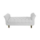 Recamier Estofado Para Sala de Estar 100 cm Grécia Suede Branco - INCASA DECOR Recamier Estofado Para Sala de Estar 100 cm Grécia Suede Branco - INCASA DECOR