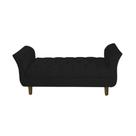 Recamier Estofado Para Sala de Estar 140 cm Grécia Suede Preto - INCASA DECOR