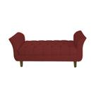 Recamier Estofado Para Sala de Estar 140 cm Grécia Suede Vermelho Bordo - INCASA DECOR
