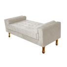 Recamier Félix Solteiro 120cm Suede Bege - Doce Sonho Móveis Recamier Félix Solteiro 120cm Suede Bege - Doce Sonho Móveis