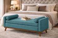 Recamier Italia 1,30M com Base Madeira Linho Sofatec