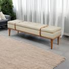 Recamier Luxo Madeira Maciça Londres Bege Claro Recamier Luxo Madeira Maciça Londres Bege Claro