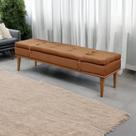 Recamier Luxo Madeira Maciça Londres Marrom Caramelo