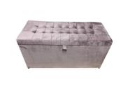 Recamier puff baú beira de cama solteiro 90 cm-rose