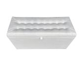 Recamier puff baú em solteiro 100% mdf - branco - material sintético