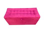 Recamier puff baú estofado 1 metro - rosa choque Recamier puff baú estofado 1 metro - rosa choque