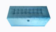 Recamier puff baú estofado solteiro - azul claro Recamier puff baú estofado solteiro - azul claro