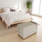 Recamier Puff Baú Organizador no Boucle com Cinto Caramelo