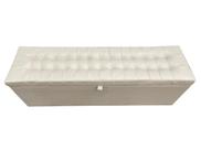 Recamier puff baú para cama box queen size 1,58 cm - bege claro - material sintético