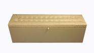 Recamier puff baú para cama box queen size 1,58 cm - bege escuro - material sintético