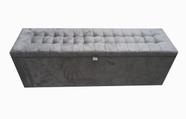 Recamier puff baú para cama box queen size 1,58 cm - cinza