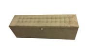 Recamier puff baú para cama box queen size - 1,58cm - bege escuro
