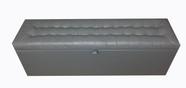 Recamier puff baú para cama box queen size - 1,58cm - cinza - material sintético