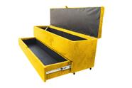 Recamier puff baú sapateira e gaveta 1,38 cm para cama box padrão - amarelo