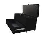 Recamier puff baú sapateira e gaveta 90 cm para cama de solteiro- preto