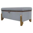 Recamier Puff Baú Sapateira Organizador Para Briquedos Cobertor Cama Quarto Solteiro 100 cm Versallies Bouclé