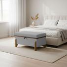 Recamier Puff Baú Sapateira Organizador Para Briquedos Cobertor Cama Quarto Solteiro 100 cm Versallies Bouclé