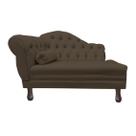 Recamier Sofá Direito Larissa 120cm Sala Suede Marrom - INCASA DECOR