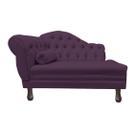 Recamier Sofá Direito Larissa 120cm Sala Veludo Roxo - INCASA DECOR