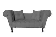 Recamier Sofá Divã Namoradeira Dubai Suede Cinza - FM Recamier Sofá Divã Namoradeira Dubai Suede Cinza - FM