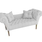 Recamier Sofá Estofado Para Sala de Estar Dubai Suede Branco - DL Decor