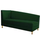 Recamier Valéria 140cm Lado Direito de Quem Senta Sala de Estar Suede Verde - INCASA DECOR