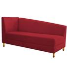 Recamier Valéria 140cm Lado Direito de Quem Senta Sala de Estar Suede Vermelho - INCASA DECOR