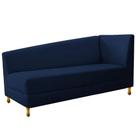 Recamier Valéria 140cm Lado Esquerdo de Quem Senta Sala de Estar Suede Azul Marinho - INCASA DECOR