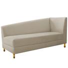 Recamier Valéria 140cm Lado Esquerdo de Quem Senta Sala de Estar Suede Bege - INCASA DECOR